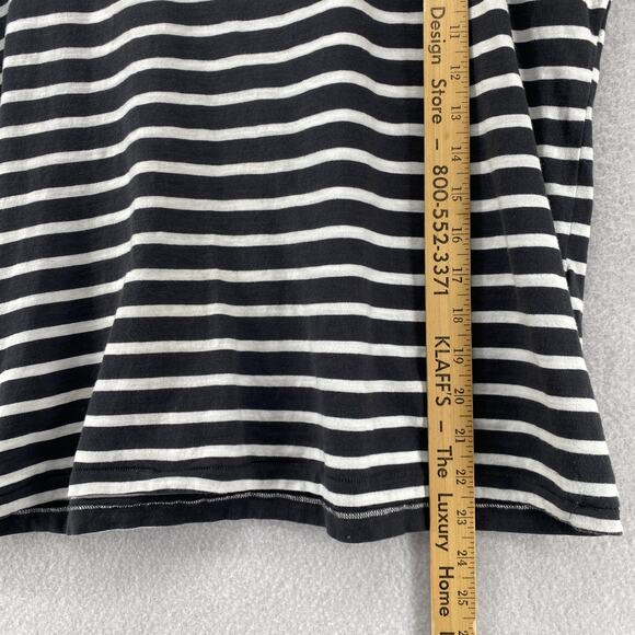 EILEEN FISHER Top M Organic Cotton Jersey Striped Boxy Dolman Sleeve Gray - Picture 9 of 10